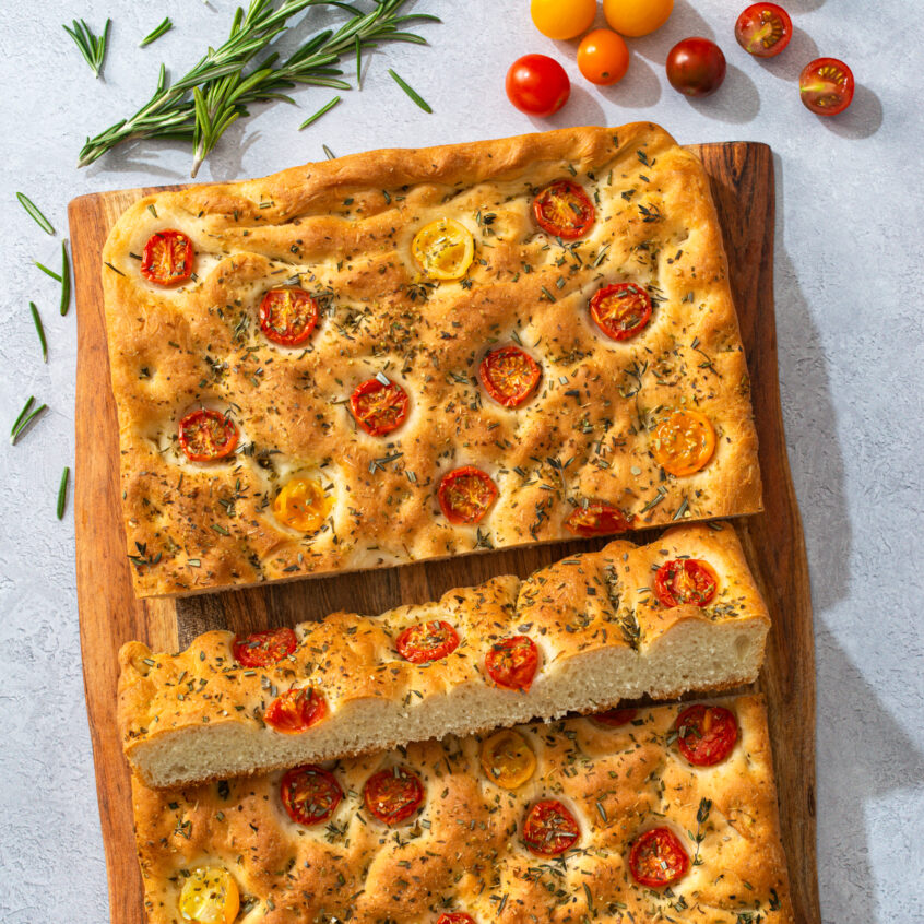 Focaccia with Herbed Tomatoes
