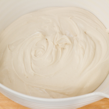 Tiramisu cream resting in a bowl.