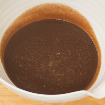 Chocolate ganache in a bowl. 