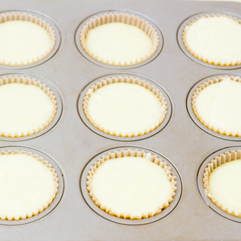muffin tins filled with batter.