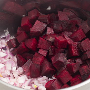 beets and onions chopped up 