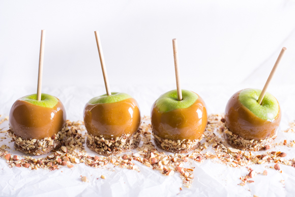 caramel apples with nuts