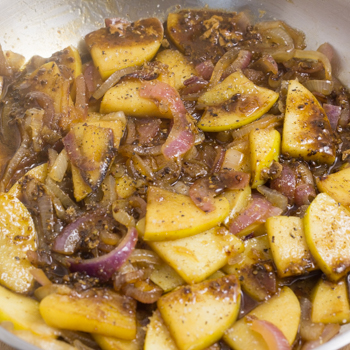 cooked potatoes with onions