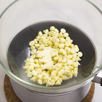 melting white chocolate chips in double boiler