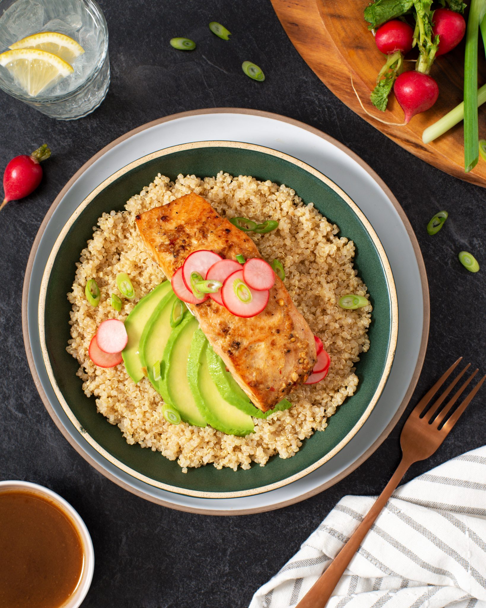 Baked Salmon and Quinoa Power Bowls Mirage Margarine